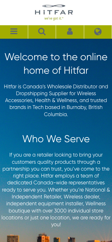 Hitfar official website captured at a 390 by 844 mobile viewport